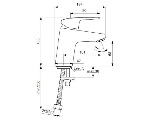 Смеситель для раковины Ideal Standard Ceraflex B1710AA