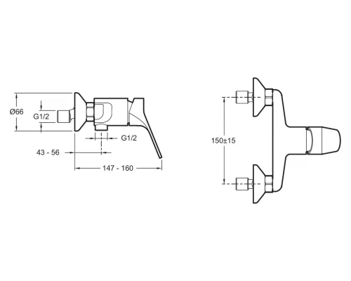 Смеситель Jacob Delafon Brive E75765-CP для душа