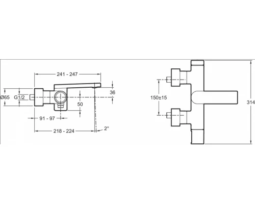 Смеситель Jacob Delafon Composed E73095-CP для ванны/душа
