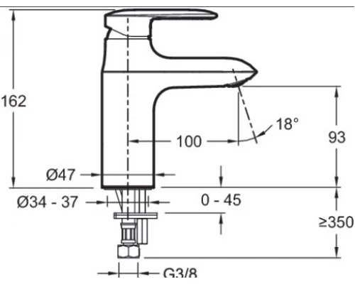 Смеситель Jacob Delafon Kumin E99447-CP для раковины