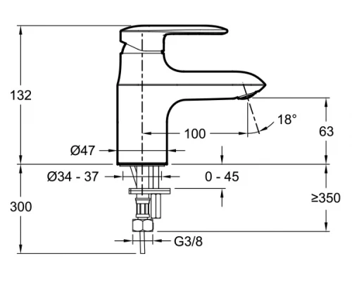 Смеситель Jacob Delafon Kumin E99984-CP для раковины