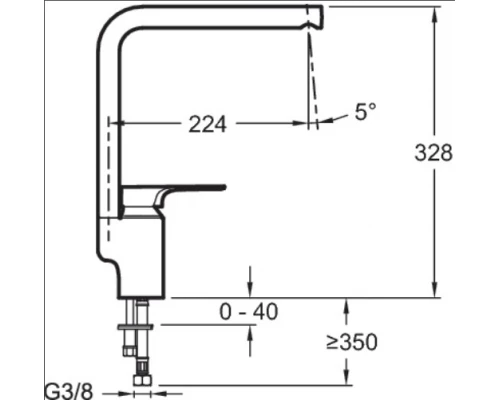 Смеситель Jacob Delafon Aleo+ E72358-CP для кухонной мойки