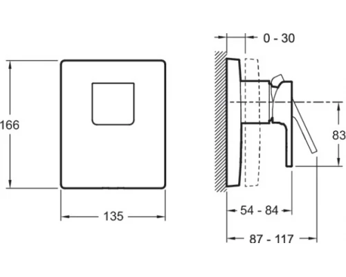Смеситель Jacob Delafon Strayt 1-CP для душа
