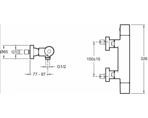 Смеситель Jacob Delafon Avid E97384-CP для душа термостатический
