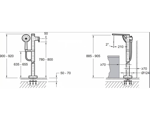 Смеситель Jacob Delafon Composed E73087-CP для ванны напольный