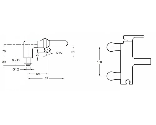 Смеситель Jacob Delafon Singulier E10868-CP для ванны