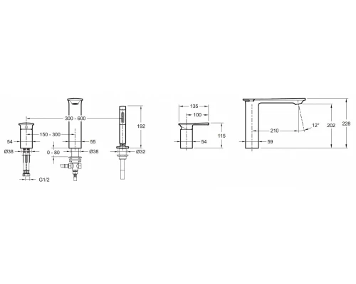 Смеситель Jacob Delafon Stance E14774-CP для ванны