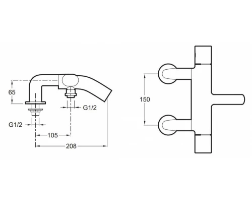 Смеситель Jacob Delafon Talan E10090-CP для ванны термостатический