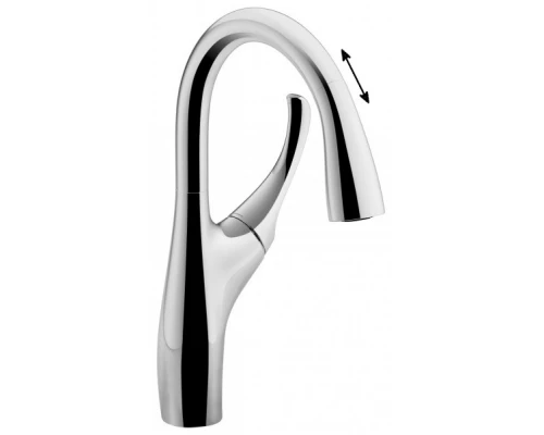 Смеситель Jacob Delafon Suzanne E72511-CP для кухонной мойки, с выдвижным изливом, хром