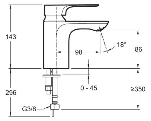 Смеситель Jacob Delafon Aleo E72277-4-CP для раковины
