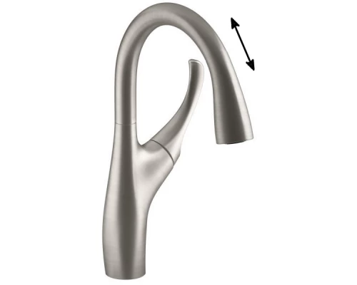 Смеситель Jacob Delafon Suzanne  E72511-VS для кухонной мойки, с двухрежимным выдвижным изливом, матовый хром