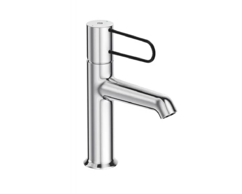 Смеситель для раковины Jacob Delafon Odeon Rive Gauche E21028-BL-CP с донным клапаном, хром, ручка черная