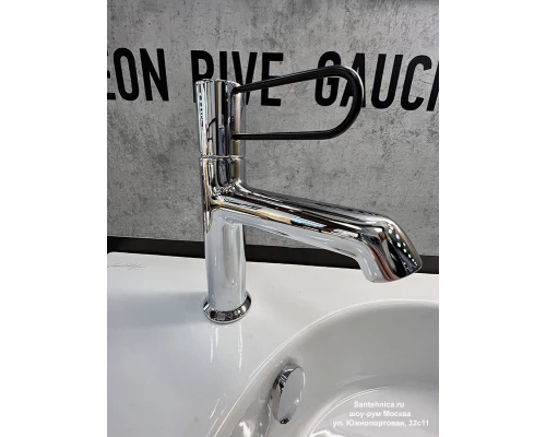 Смеситель для раковины Jacob Delafon Odeon Rive Gauche E21028-BL-CP с донным клапаном, хром, ручка черная