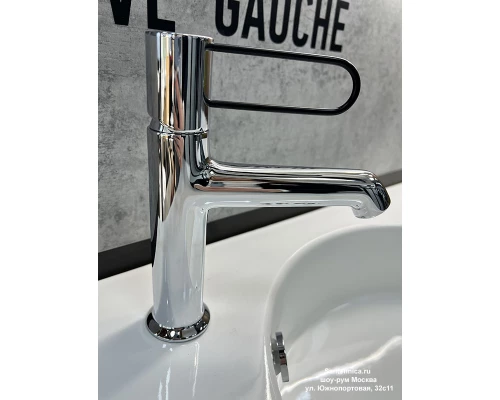 Смеситель для раковины Jacob Delafon Odeon Rive Gauche E21028-BL-CP с донным клапаном, хром, ручка черная