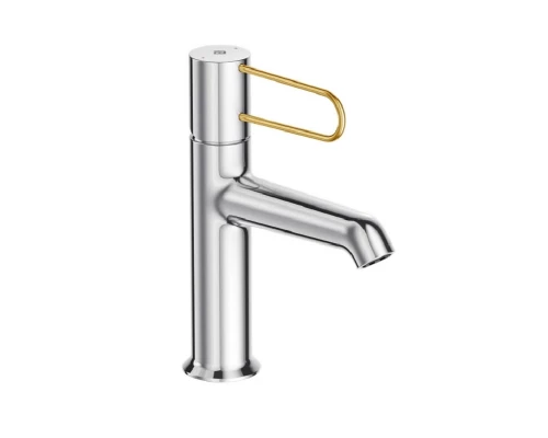 Смеситель для раковины Jacob Delafon Odeon Rive Gauche E21029-GLD-CP, хром, ручка золотая