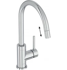 Смеситель Jacob Delafon Edouard E23308-CP для кухонной мойки, с выдвижным изливом