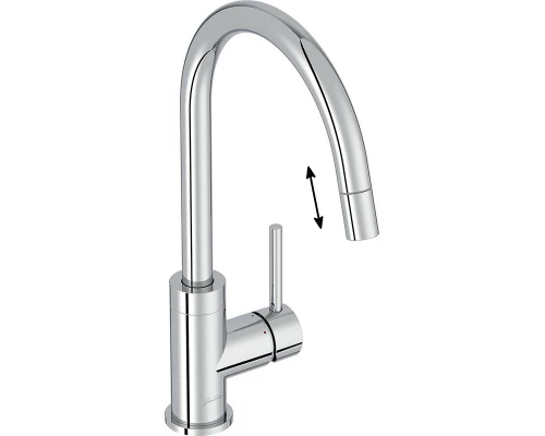 Смеситель Jacob Delafon Edouard E23308-CP для кухонной мойки, с выдвижным изливом