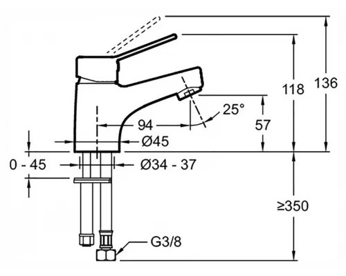 Смеситель Jacob Delafon EO E24158RU-CP для раковины, хром