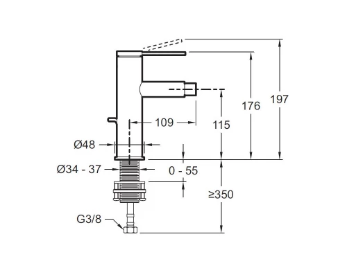 Смеситель Jacob Delafon Grands Boulevards для биде, с донным клапаном, хром, E77982-4A-CP