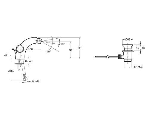 Смеситель Jacob Delafon Elevation E18873 для биде