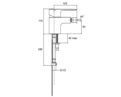 Смеситель Jacob Delafon July E16028-4-CP для биде с донным клапаном