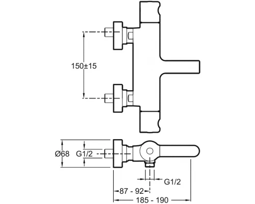 Смеситель Jacob Delafon Singulier E10870 для ванны и душа термостатический