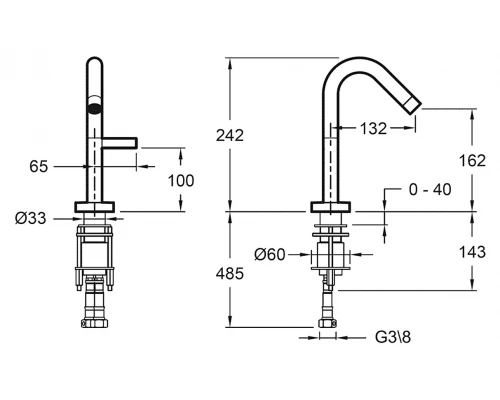Смеситель Jacob Delafon Stillness E979-4-CP для раковины