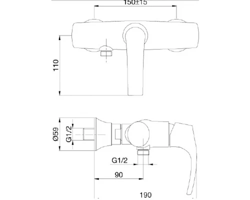 Смеситель Jacob Delafon Symbol E71682 для душа с эксцентриками
