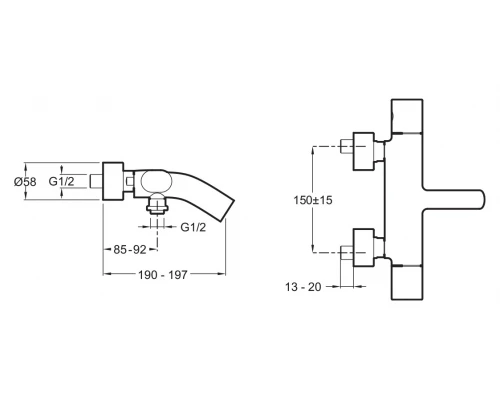 Смеситель Jacob Delafon Talan E10089 для ванны и душа термостататический (E10089RU-CP)