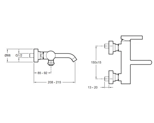 Смеситель Jacob Delafon Stillness E12778-4-CP для ванны/душа