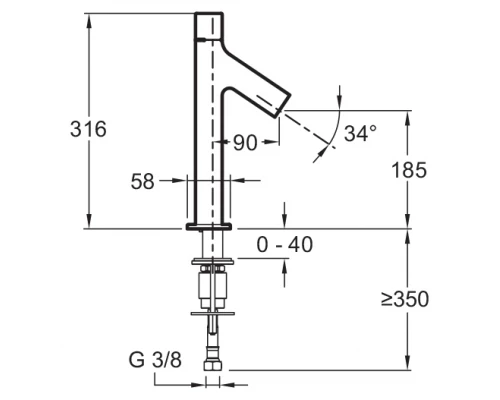 Смеситель для раковины Jacob Delafon Talan, E10379-CP, высокий