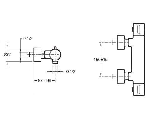 Смеситель Jacob Delafon Cuff E37035-CP для душа