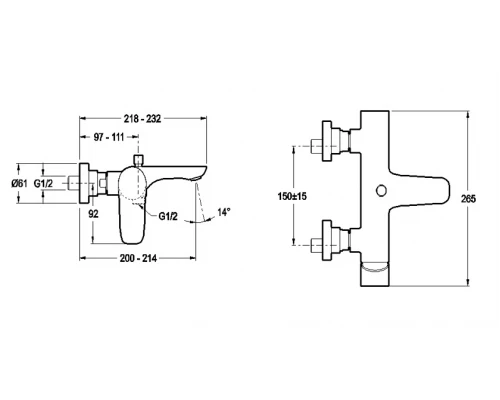 Смеситель Jacob Delafon Aleo E72282-CP для ванны и душа