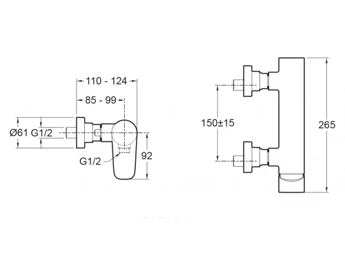 Смеситель Jacob Delafon Aleo E72351-CP для душа