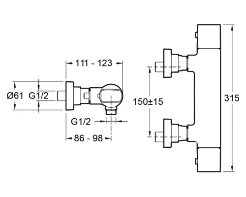 Смеситель Jacob Delafon Aleo E72352-CP для душа