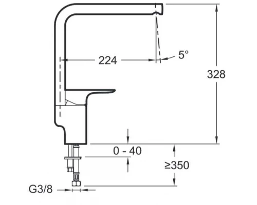 Смеситель Jacob Delafon Aleo E72360-CP для кухни