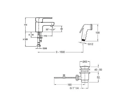 Смеситель Jacob Delafon July E16319-4-CP для раковины