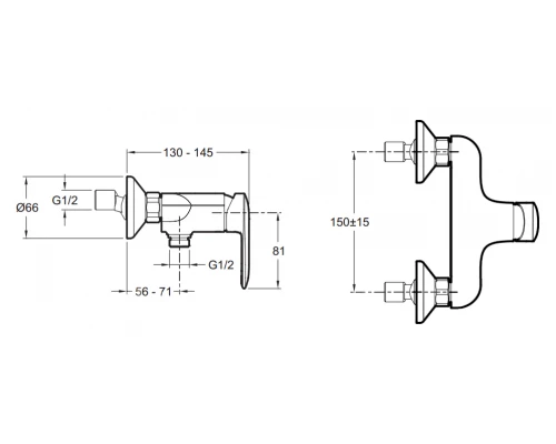 Смеситель Jacob Delafon Kumin E99463-CP для душа