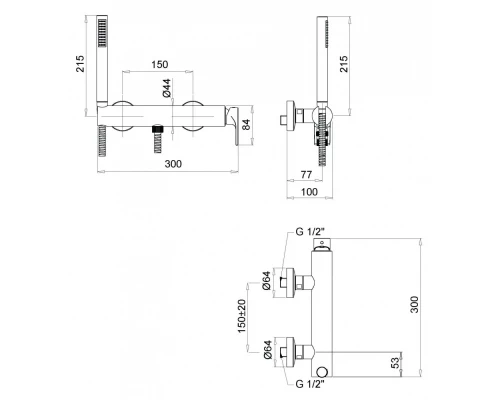 Смеситель Migliore Tenesi 25421 для душа, хром