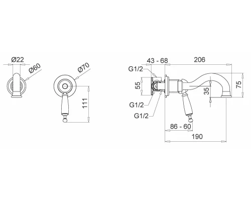 Смеситель Migliore Oxford 19092 для раковины - бронза