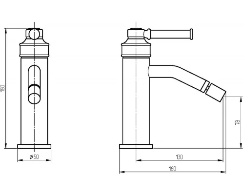 Смеситель Migliore Ermitage Mini для биде, черный матовый, 30854