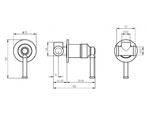 Смеситель Migliore Ermitage Mini для душа встраиваемый, бронза, 30187