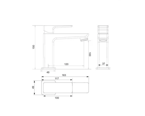 Смеситель Omnires Parma PM7410GR для раковины, графит Elit-san.ru