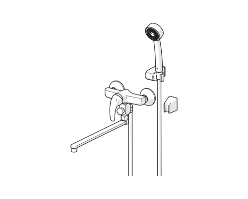 Смеситель для ванны и душа Oras Polara 1447Y с гарнитуром Oras Apollo