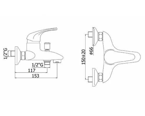Смеситель Paffoni Nettuno Due ND022CR для ванны без душевого гарнитура, цвет хром