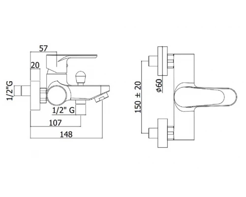 Смеситель Paffoni Green GR022CR для ванны, без душевого гарнитура, цвет хром