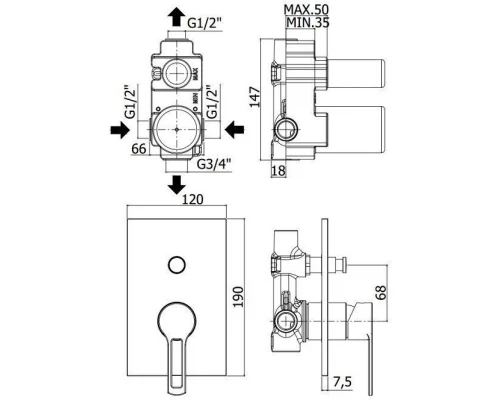 Смеситель Paffoni Ringo RIN015BO/M для душа, белый