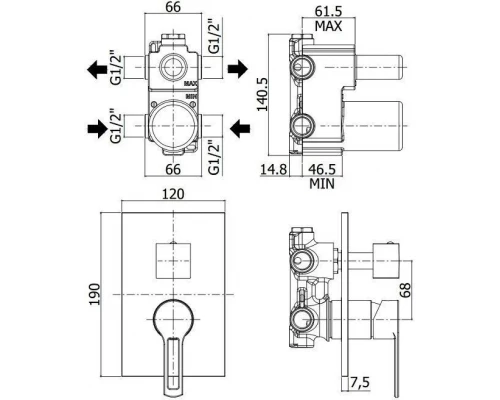 Смеситель Paffoni Ringo RIN019CR/M для душа