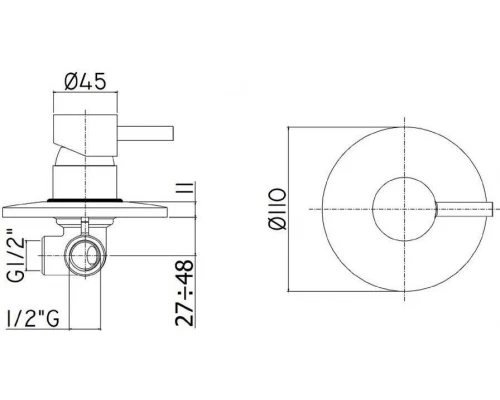 Смеситель Paffoni Light LIG011CR для душа