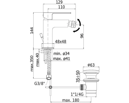 Смеситель Paffoni Elle EL135CR для биде